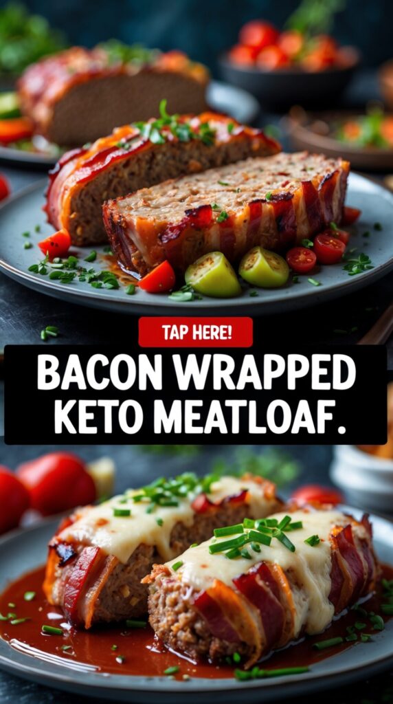 Bacon Wrapped Keto Meatloaf – Double Protein Indulgence