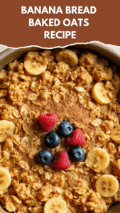 Healthy and delicious banana bread baked oats recipe