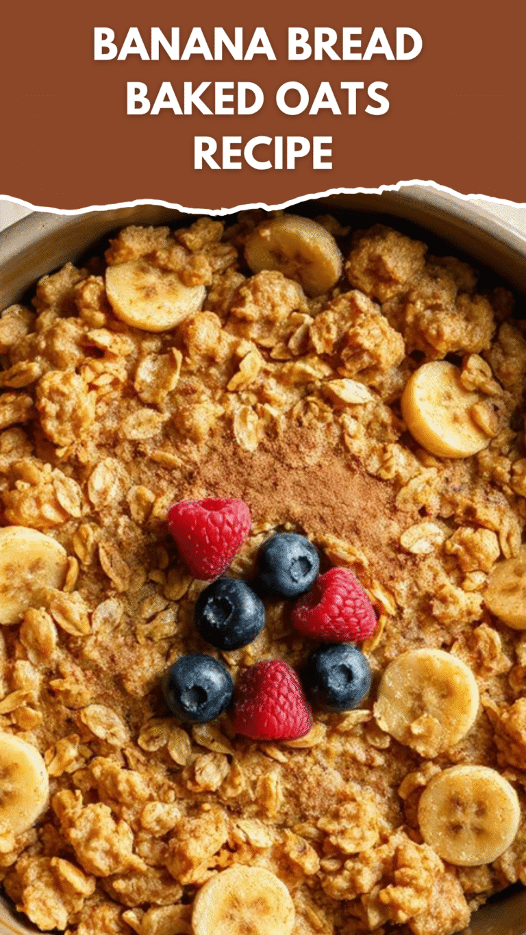 Healthy and delicious banana bread baked oats recipe