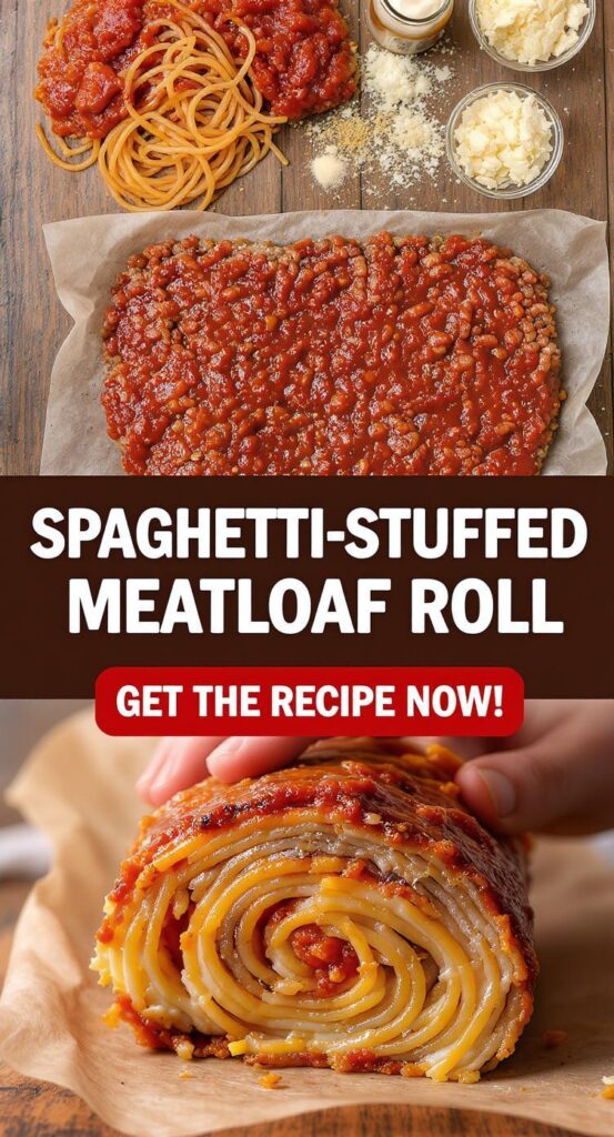 Spaghetti-Stuffed Meatloaf Roll – Italian-American Fusion