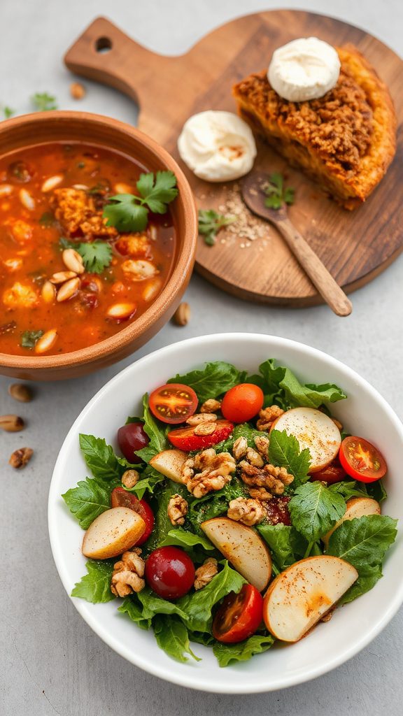 chili s salad and dessert