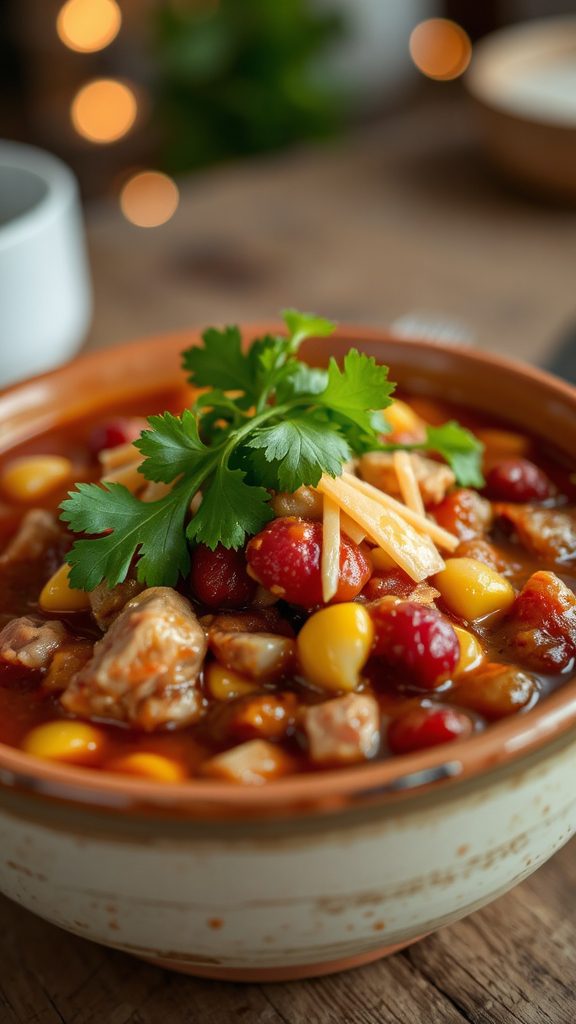fresh cilantro elevates chili