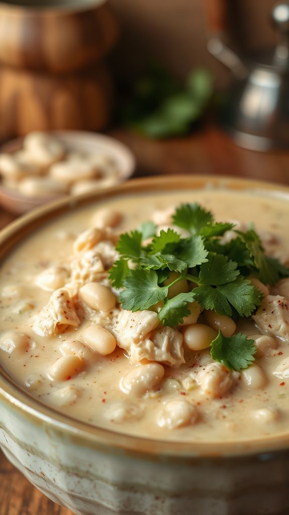fresh cilantro enhances chili