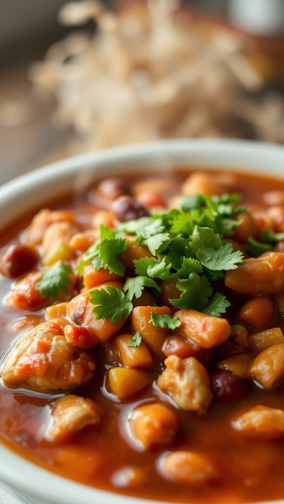 garnish chili with cilantro