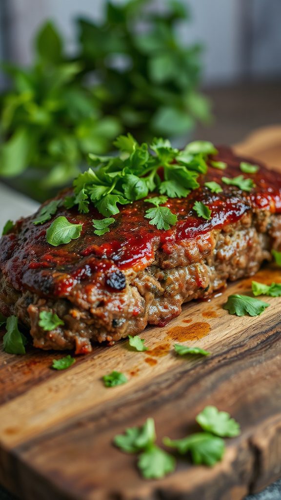 garnish meatloaf with herbs