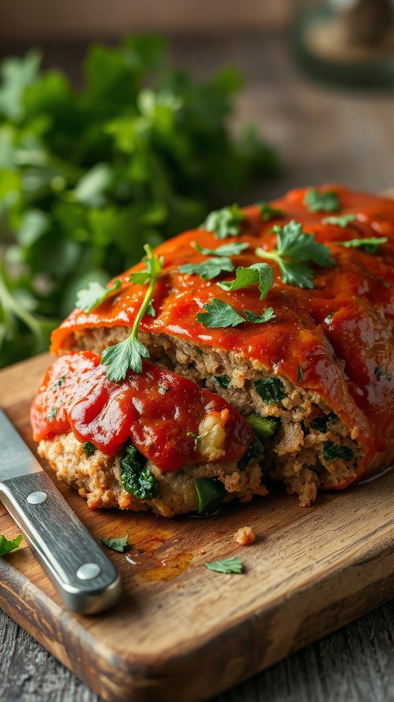 garnish meatloaf with herbs