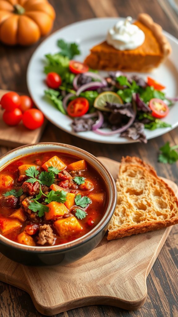 garnish with herbs and sides