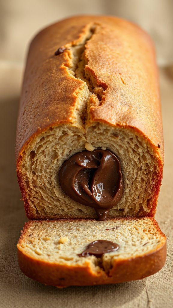 nutella stuffed banana bread