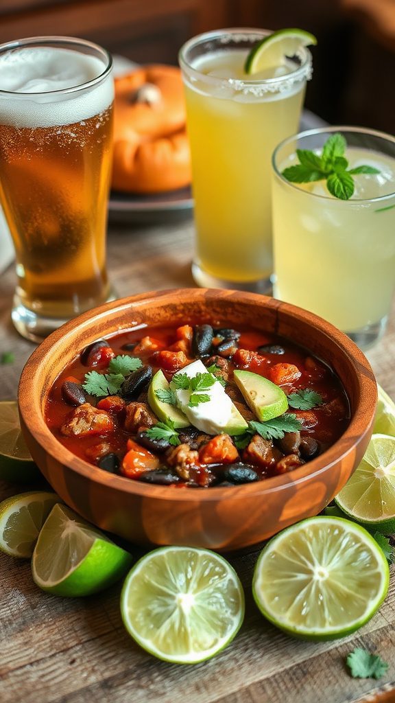 pair chili with drinks