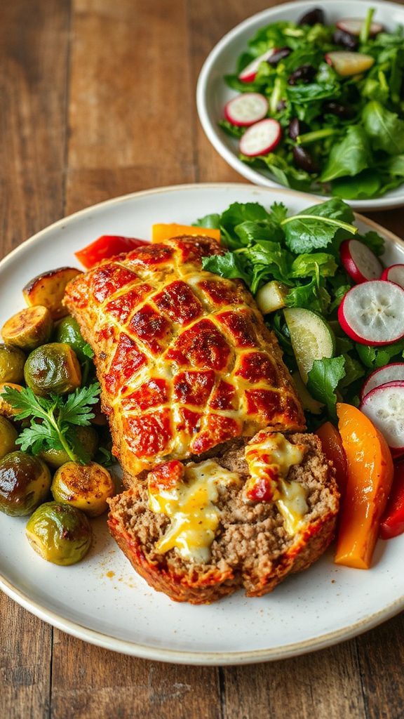 roasted veggies and salad