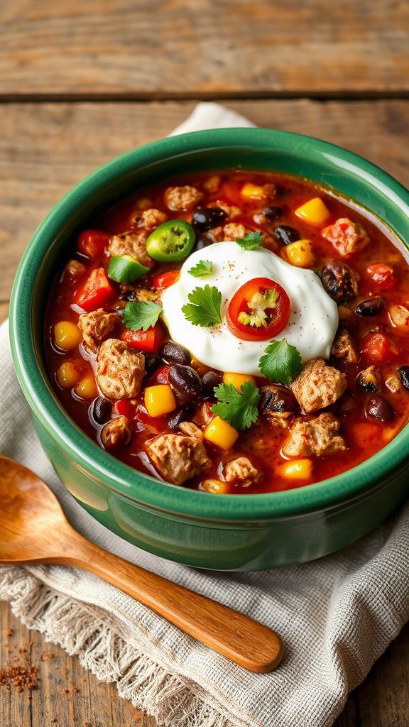 sustainable spiced turkey chili