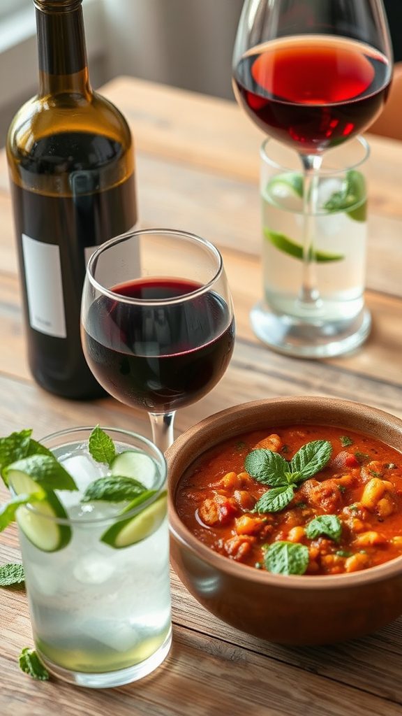 wine and mocktail pairings