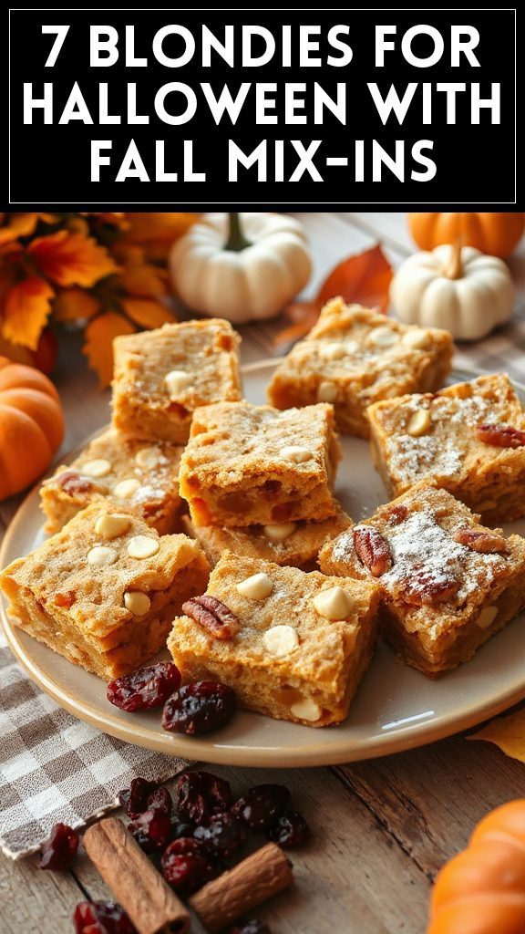 7 Blondies for Halloween With Fall Mix-Ins