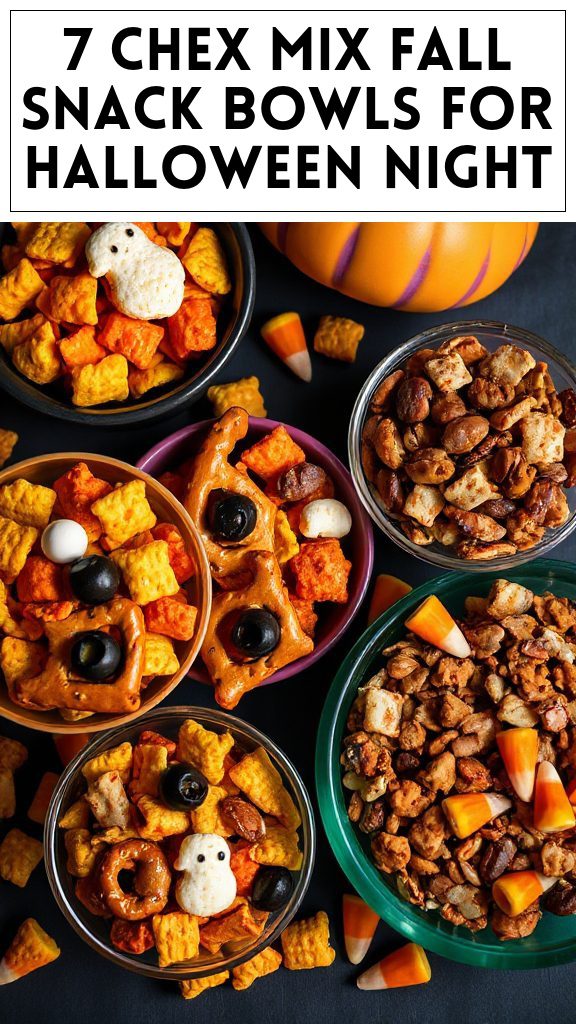 7 Chex Mix Fall Snack Bowls for Halloween Night
