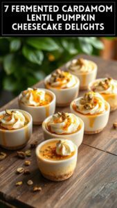 7 Fermented Cardamom & Lentil Pumpkin Cheesecake Delights