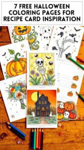 7 Free Halloween Coloring Pages for Recipe Card Inspiration