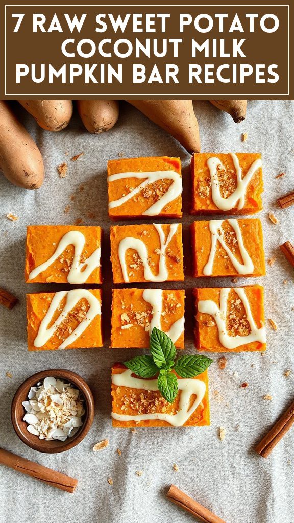 7 Raw Sweet Potato & Coconut Milk Pumpkin Bar Recipes