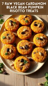 7 Raw Vegan Cardamom & Black Bean Pumpkin Risotto Treats