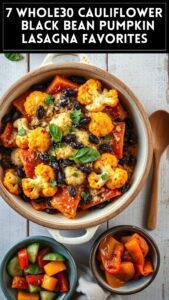7 Whole30 Cauliflower & Black Bean Pumpkin Lasagna Favorites