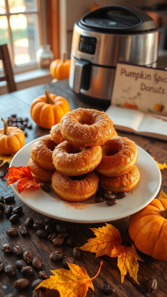 air fryer pumpkin spice donuts