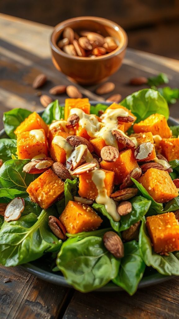 almond crusted pumpkin salad recipe