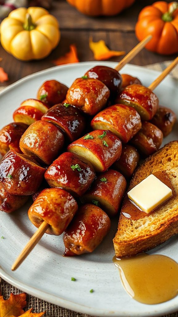 apple and pork skewers