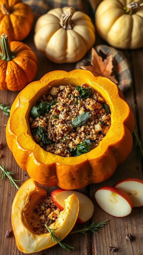 apple and quinoa stuffed squash