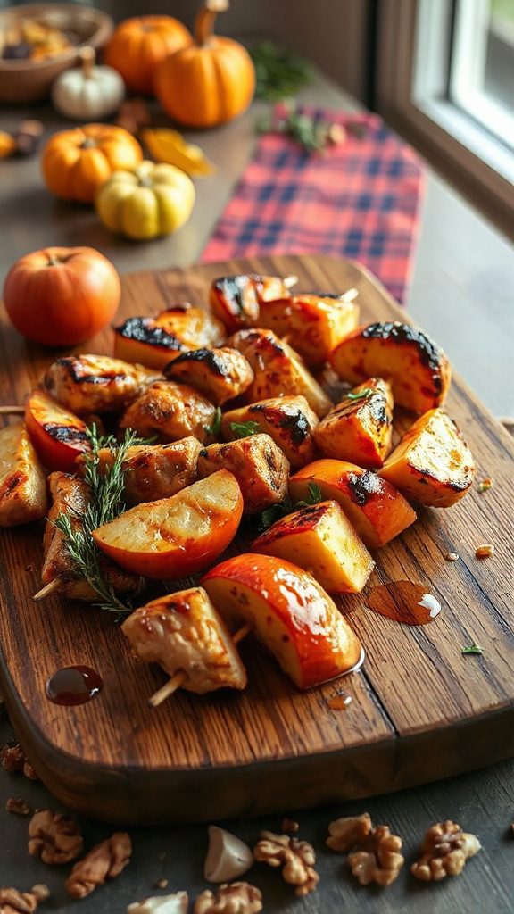 apple cider chicken skewers