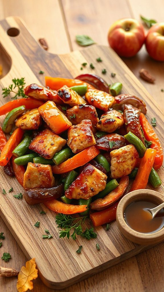 apple cider chicken stir fry