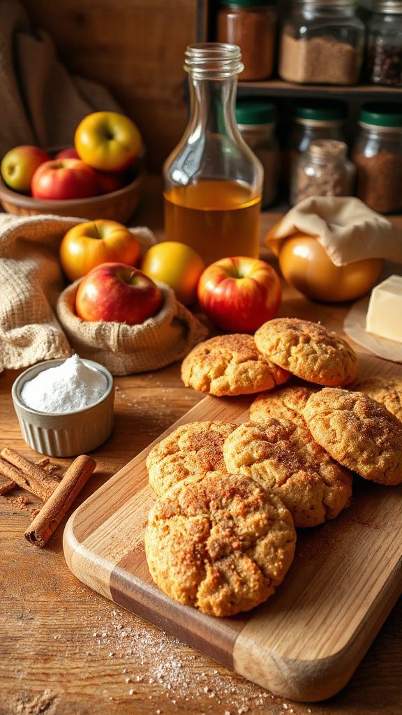 apple cider snickerdoodle cookies