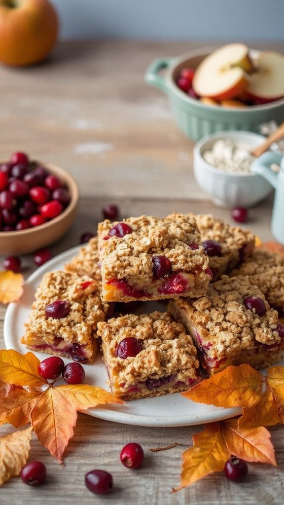 apple cranberry crisp bars