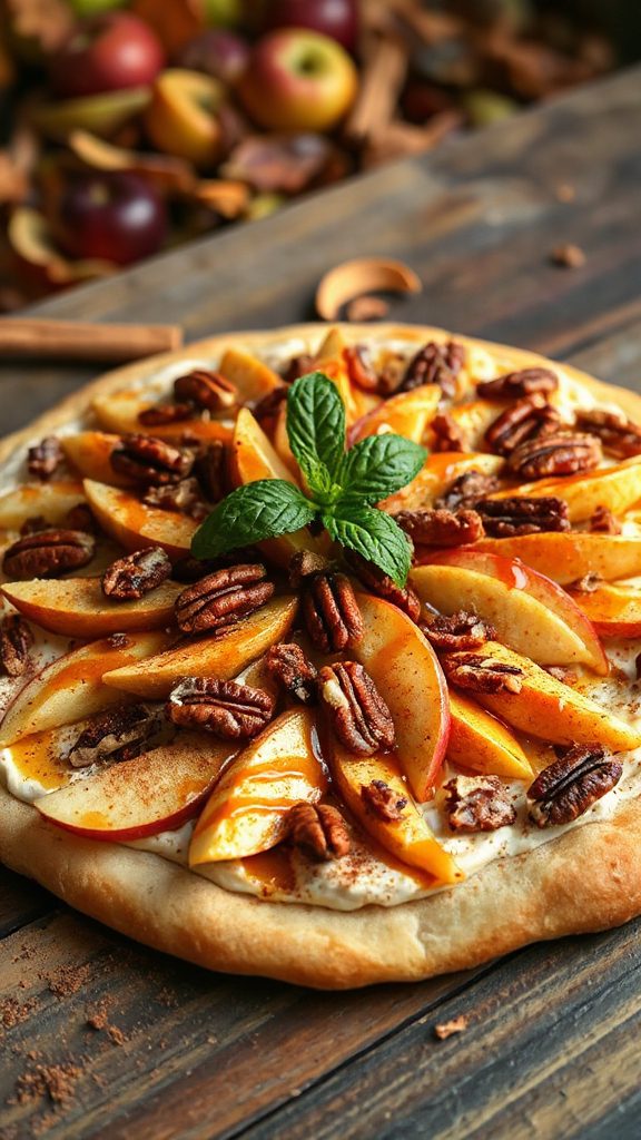 apple pecan dessert pizza