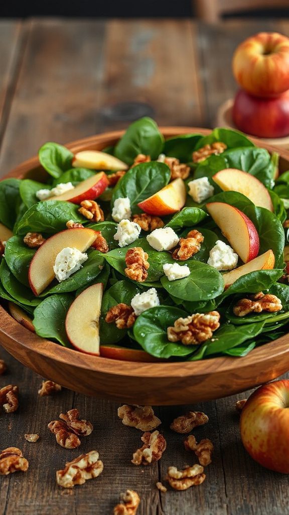 apple walnut feta spinach salad