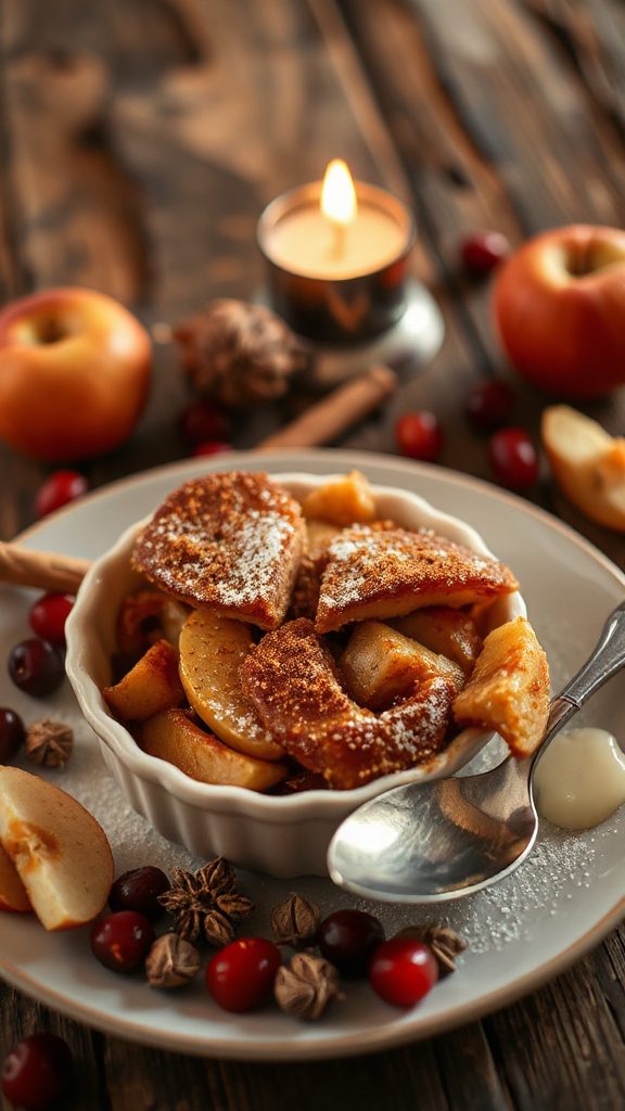aromatic apple cardamom pudding