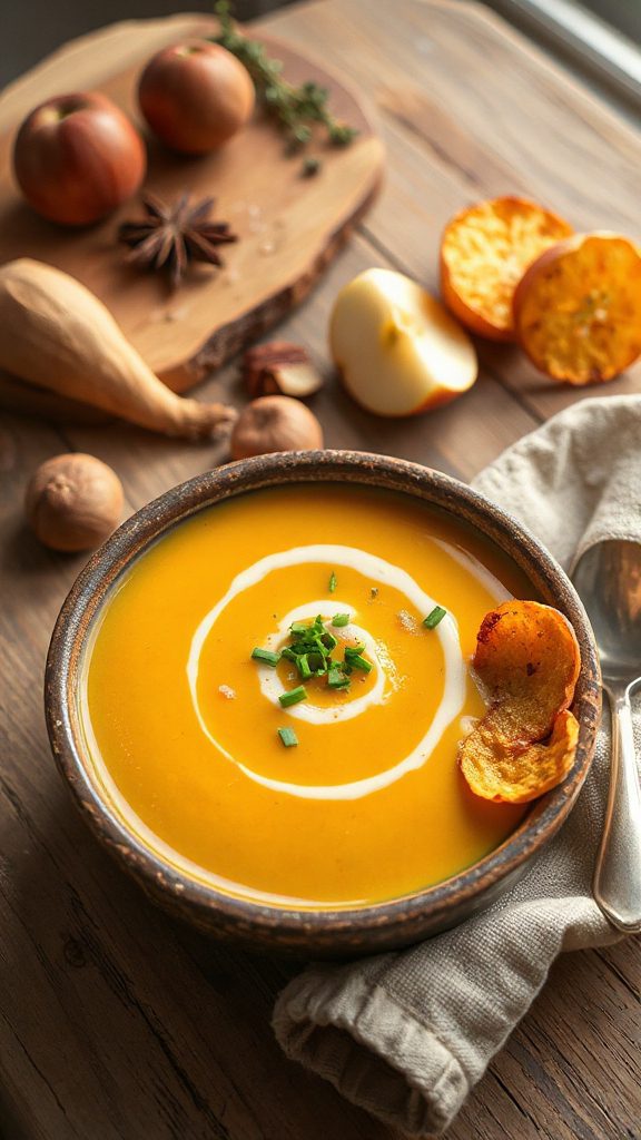 aromatic apple parsnip soup