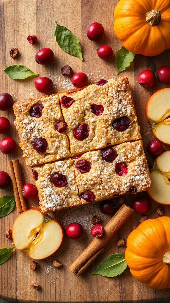 autumn apple cranberry bars