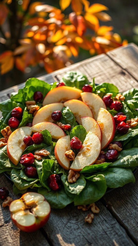 autumn apple spinach salad