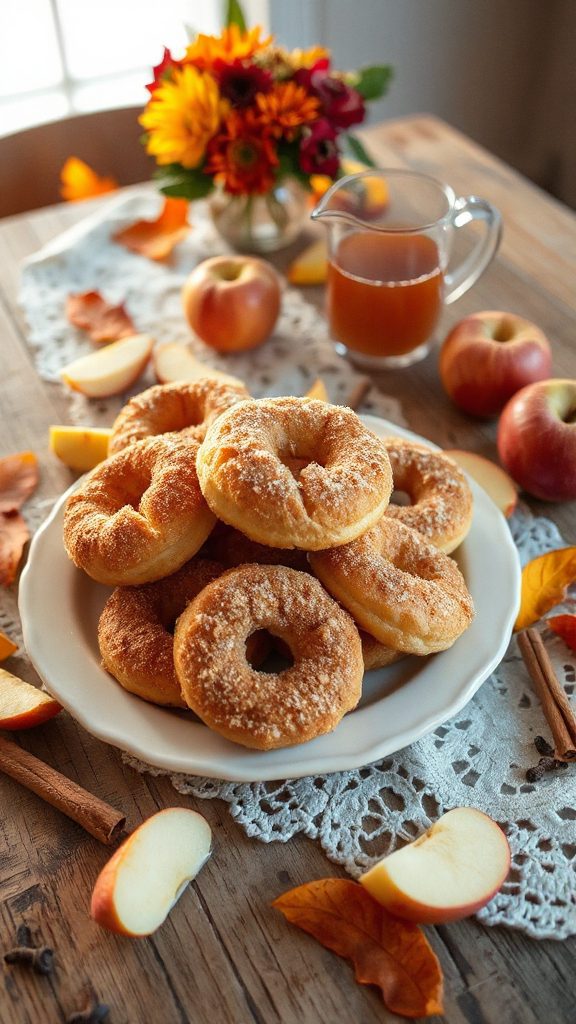 autumn flavored apple cider donuts