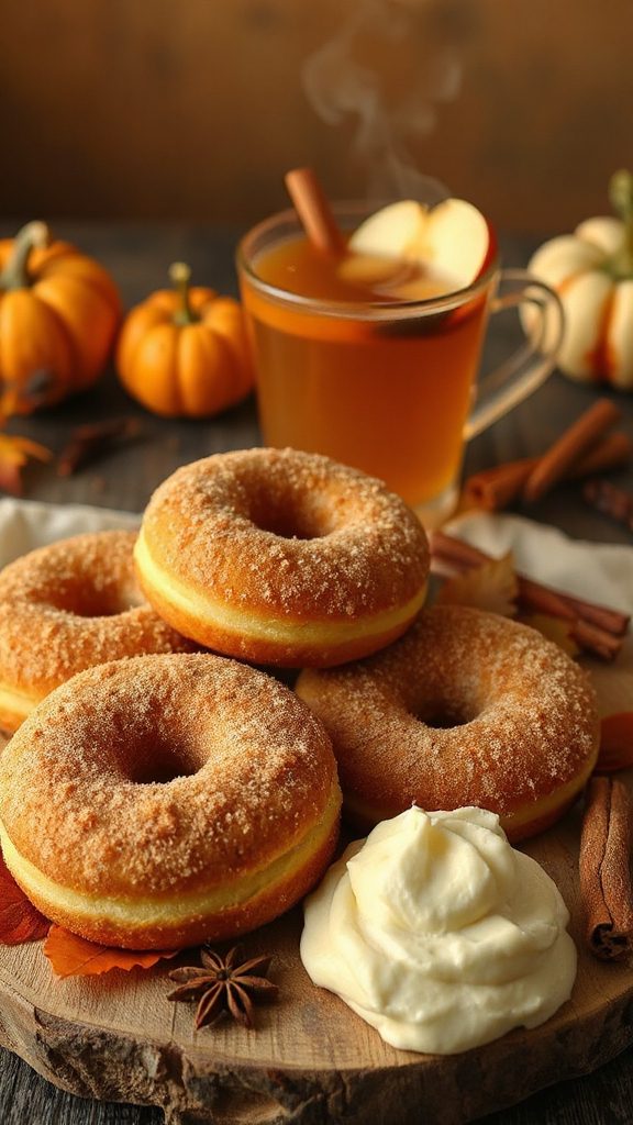 autumn flavored cake like donuts