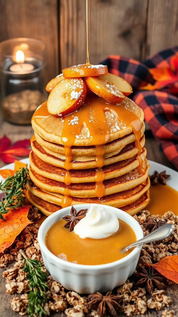 autumn flavored fluffy pancakes