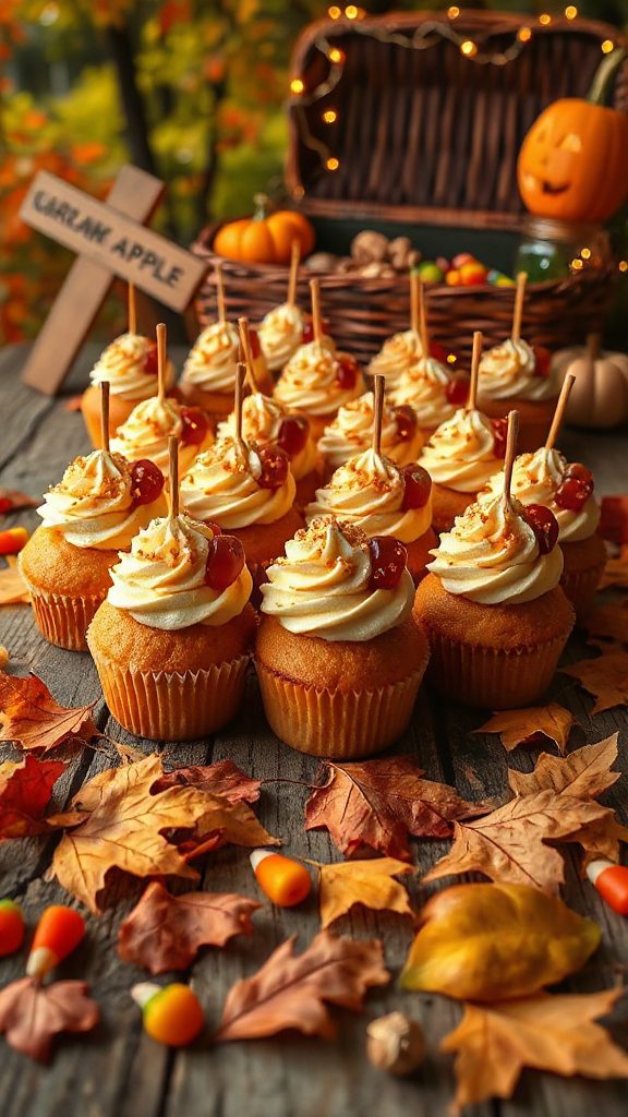 autumn inspired caramel apple cupcakes