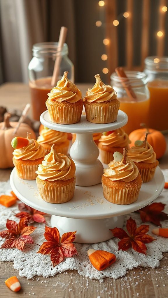 autumn inspired caramel apple cupcakes