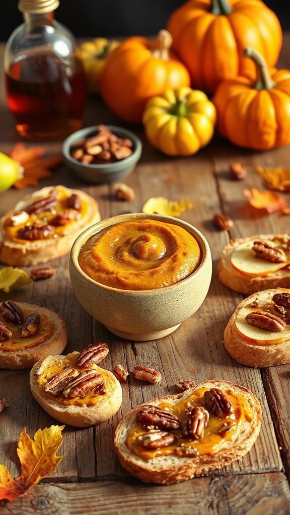 autumn inspired pumpkin pecan spread