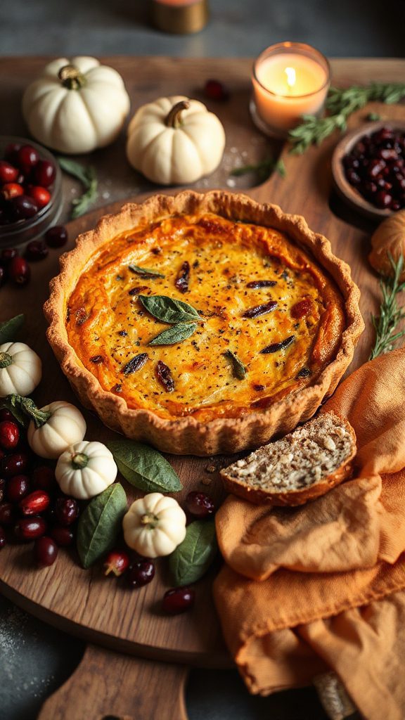 autumn inspired pumpkin quiche recipe
