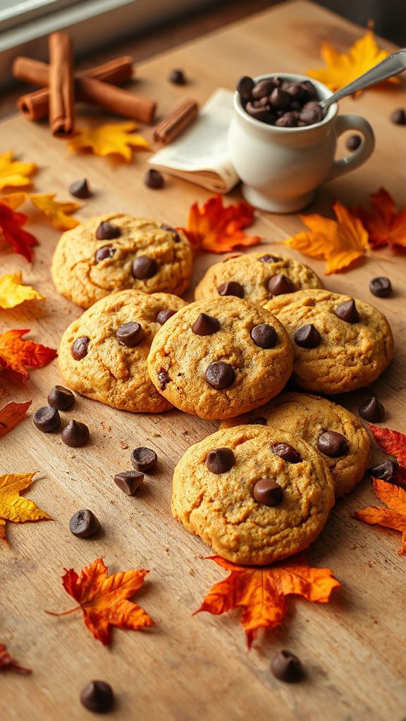 autumn pumpkin chocolate cookies