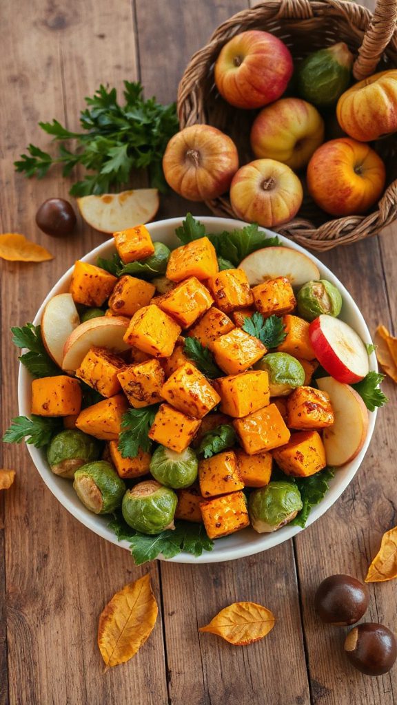 autumn salad with roasted vegetables