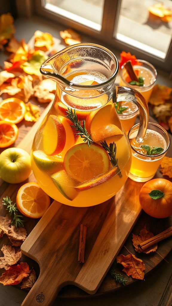 autumn themed white wine sangria