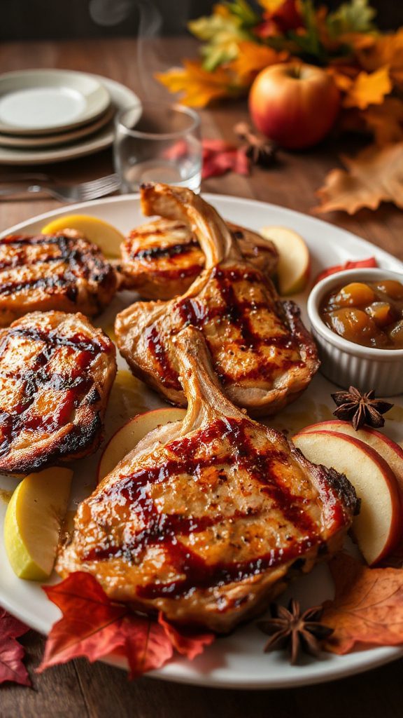 autumnal apple pork chops