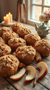 autumnal streusel topped muffins