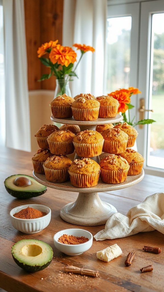 avocado pumpkin cinnamon muffins